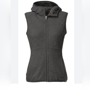 The North Face Reversible Caroluna Gray Quilted Hoodie Vest Size M